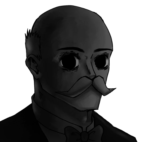 A shadowed oori with hollow black eyes.